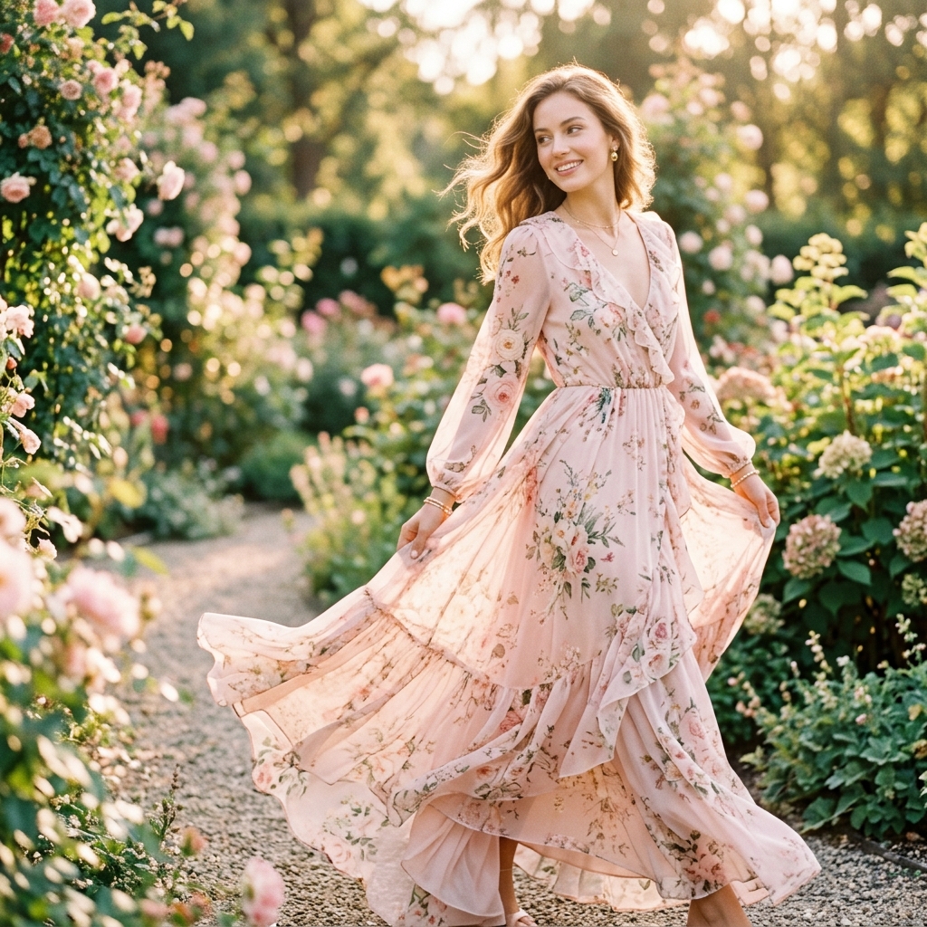 Blush Pink Chiffon Dress - Zen Wear